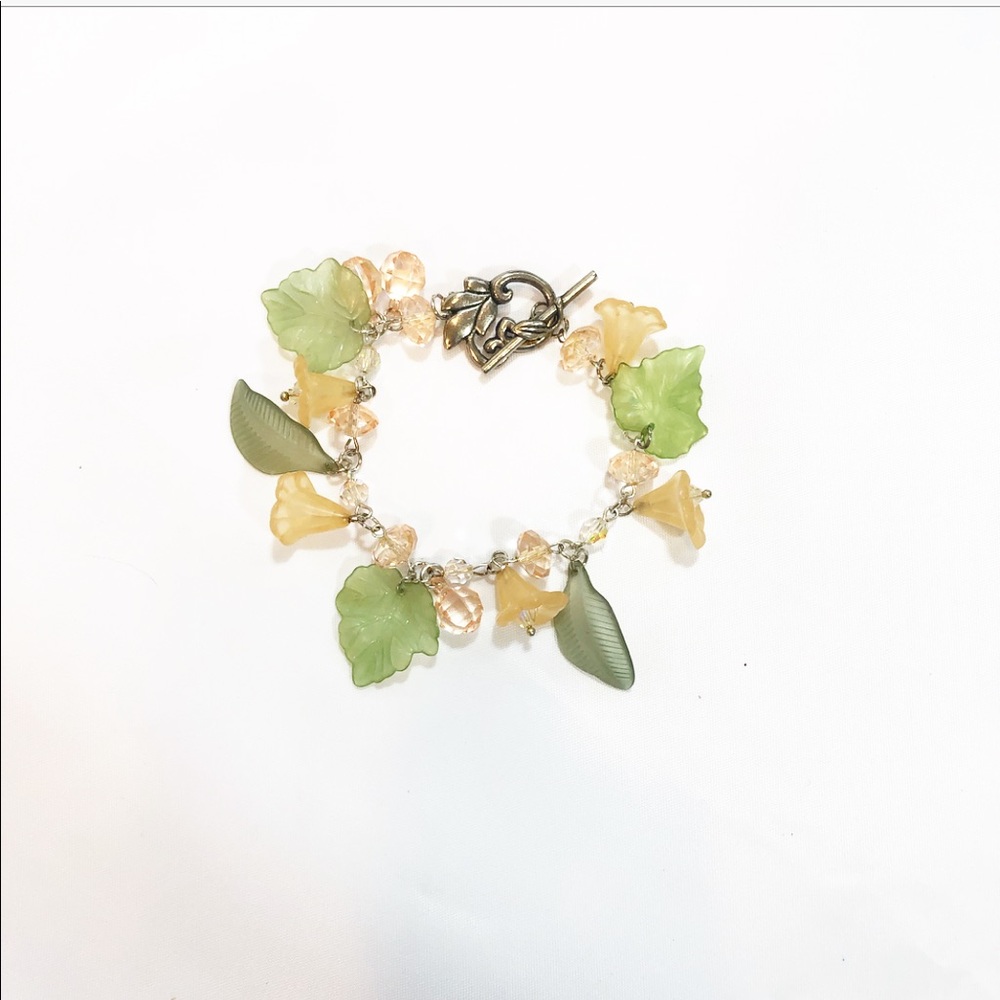 PEACH  FLOWER SWAROVSKI BRACELET